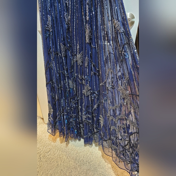 Mac Duggal Navy Silver Sequin Gown NWT Size 10 | Formal Prom Pageant Evening Dre - Picture 14 of 14